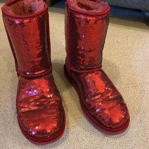 Sequin sparkly red Uggs